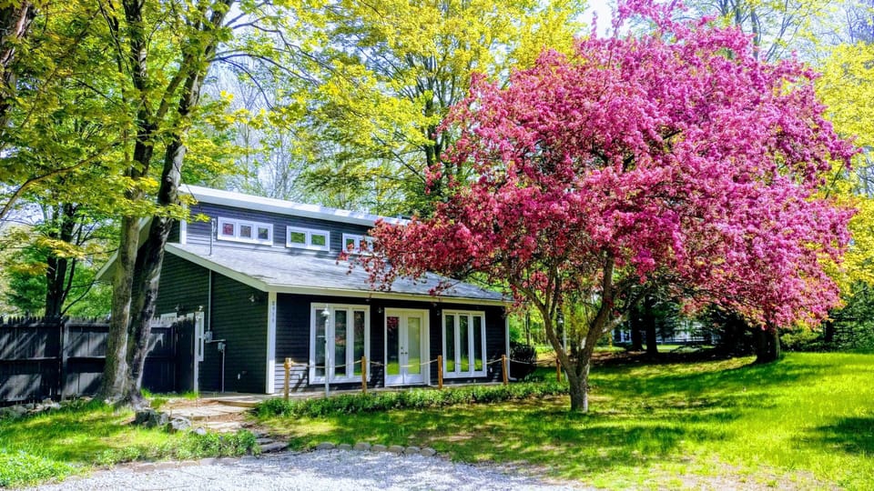 Spring view of our cozy cottage