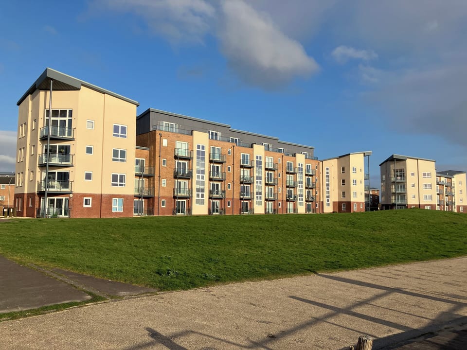 Newly rendered exterior viewed from the beach