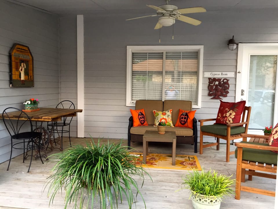 Private entrance into the Cypress Room off your private porch