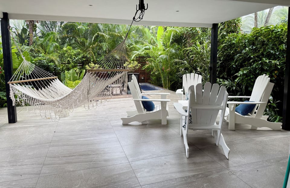 The lower terrace just outside of the bedroom suite