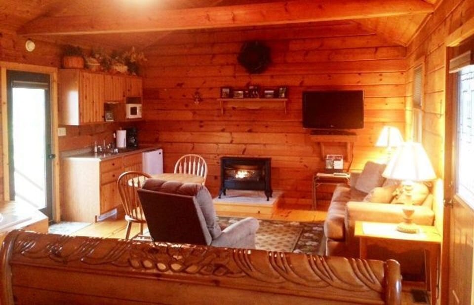 The living area complete with pull out sofa and recliner for relaxing