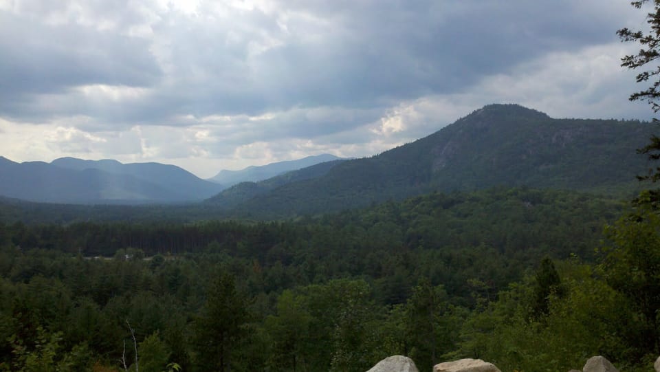 Crawford Notch with house seen on righthand hillside