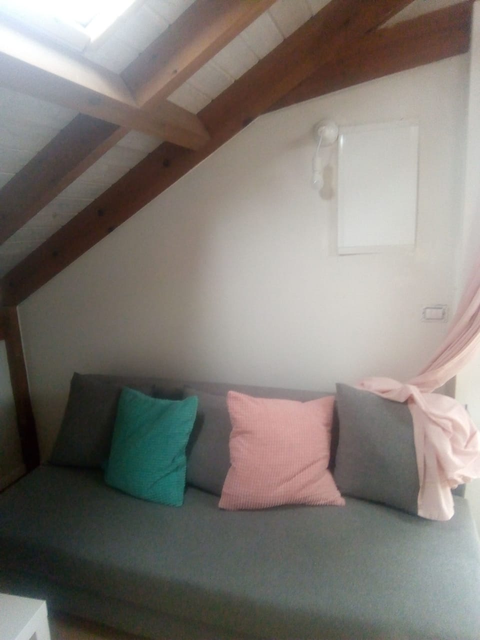 Sitting area. Sofa opens into a double bed