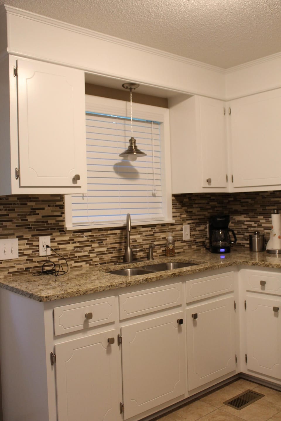 Kitchen to back porch with gas grill