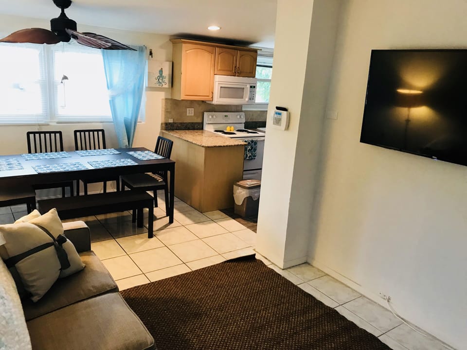 VIEW FROM FRONT DOOR LIVING ROOM 55' TV 