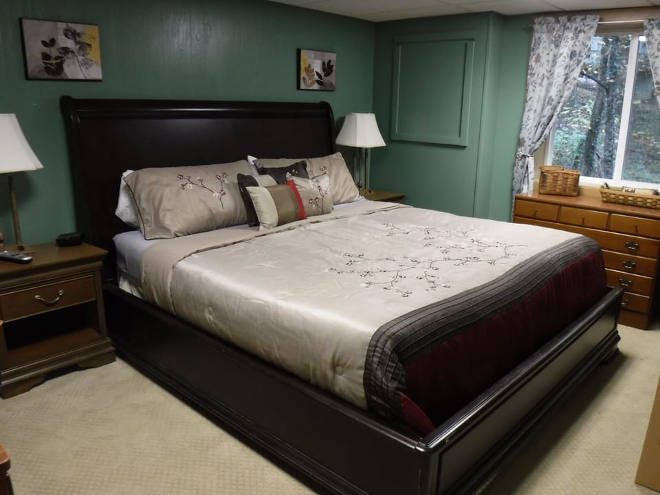 Lower level king bed.