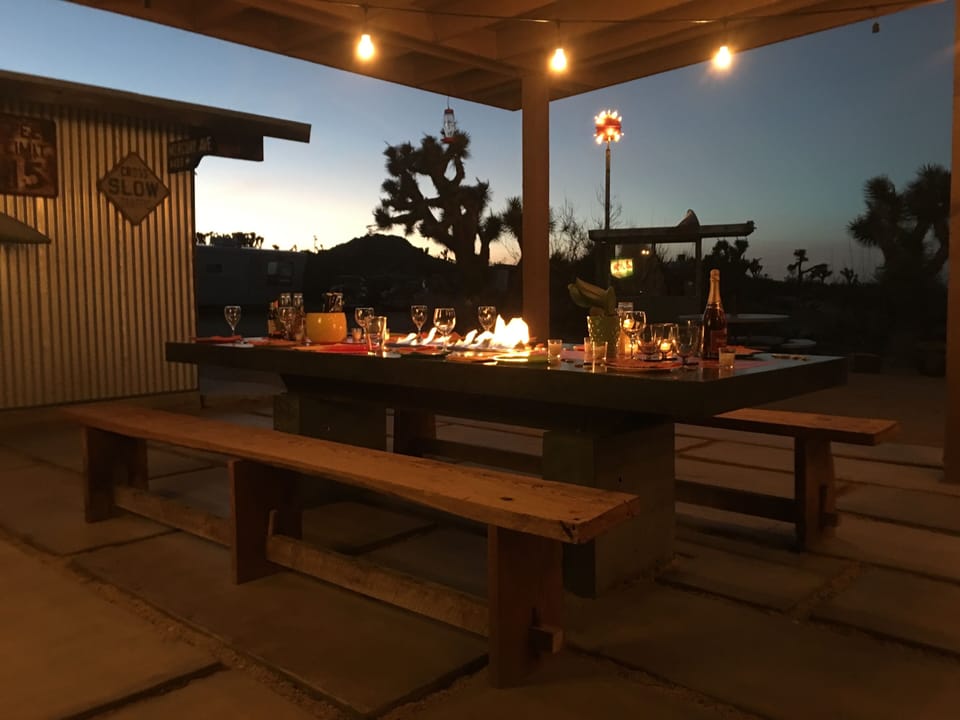 Concrete Fire Table 
Atomic Trailer Ranch
