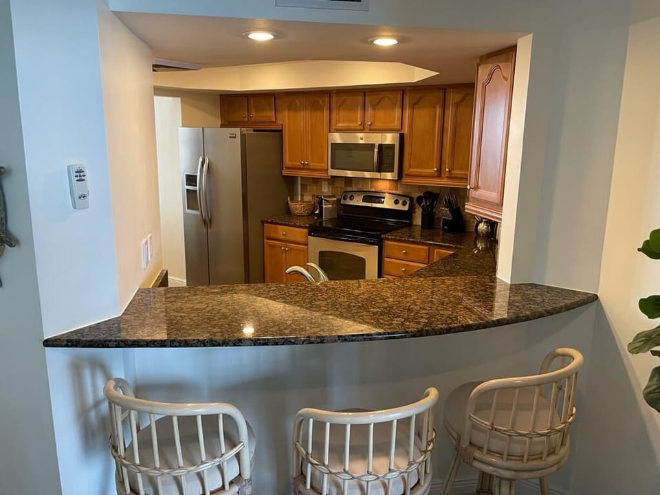 Kitchen with all stainless steel appliances 