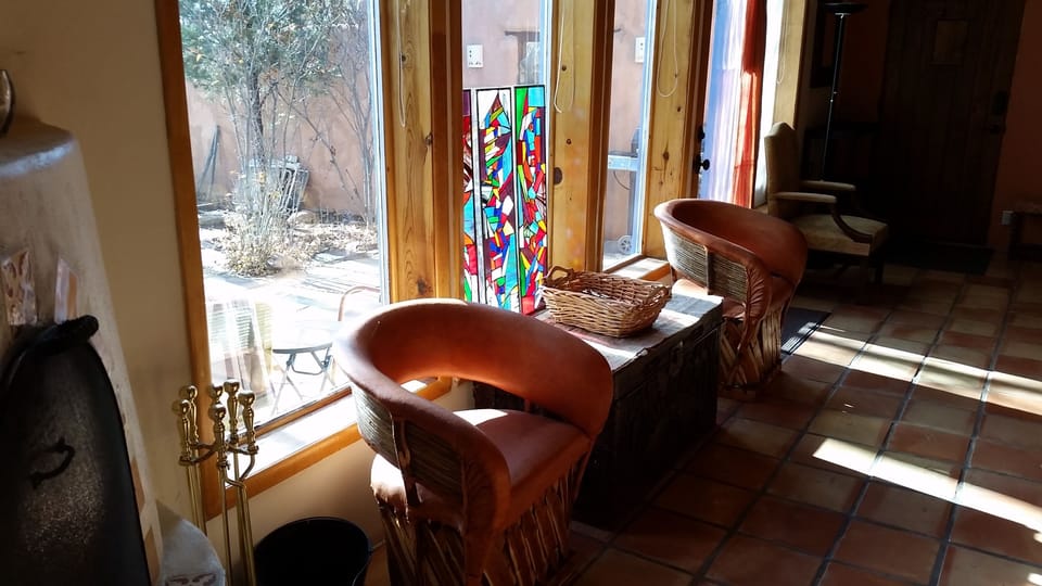 Living room view of courtyard