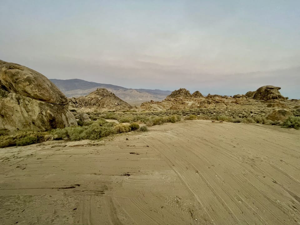 Back yard looks out on Owens Valley with endless open hiking trails