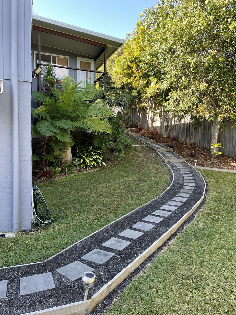 Stepped path leading to the studio.