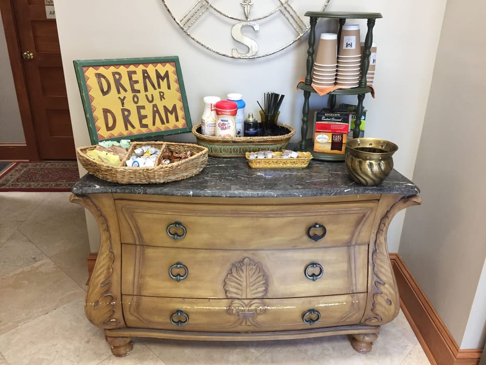 Self serve coffee station in the Hospitality Room.