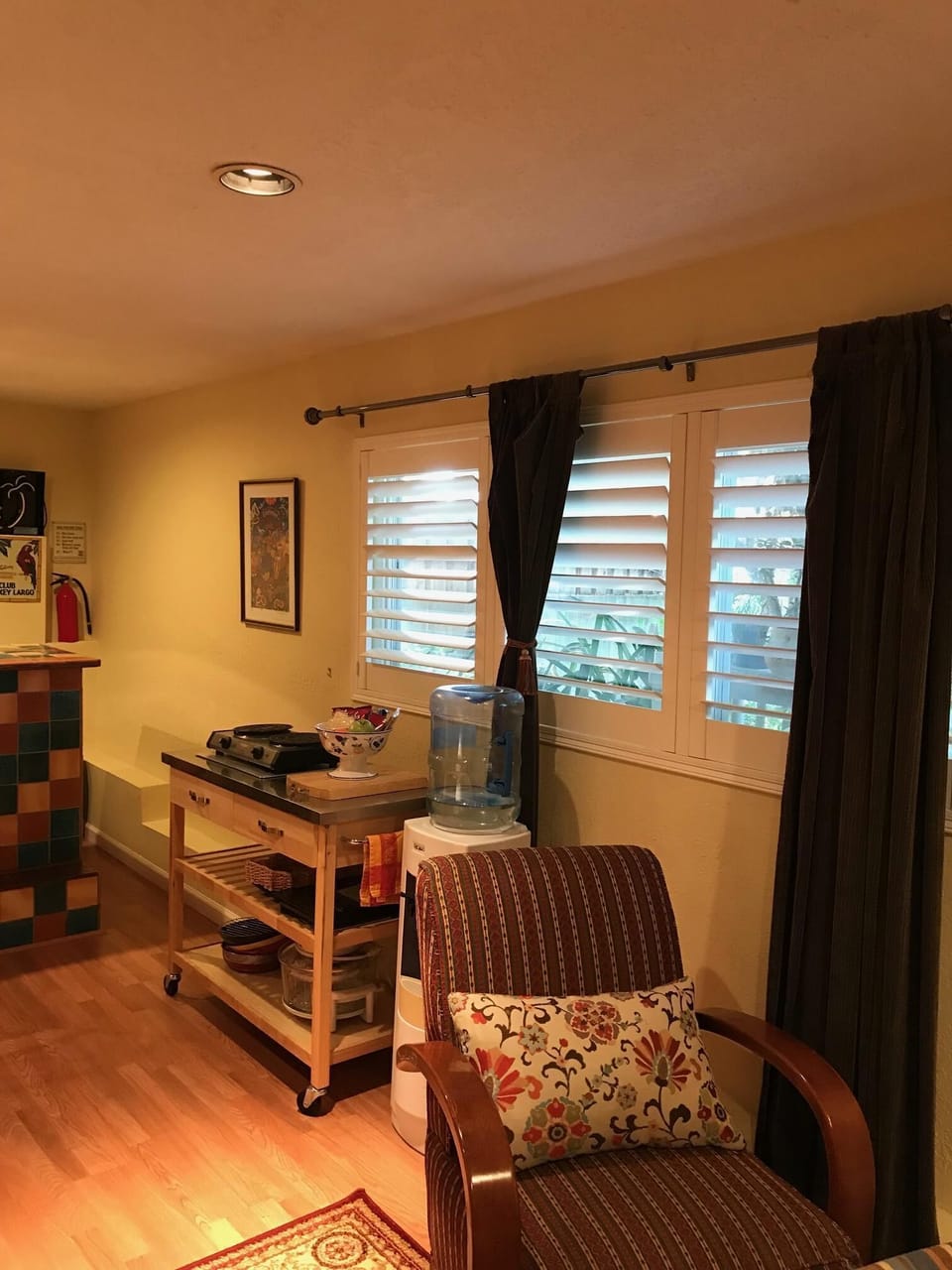 easy chair for watching TV on large flat screen with every channel