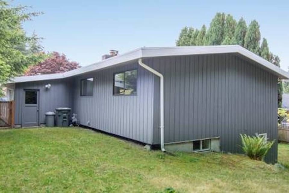 backyard accessible from side of the garage