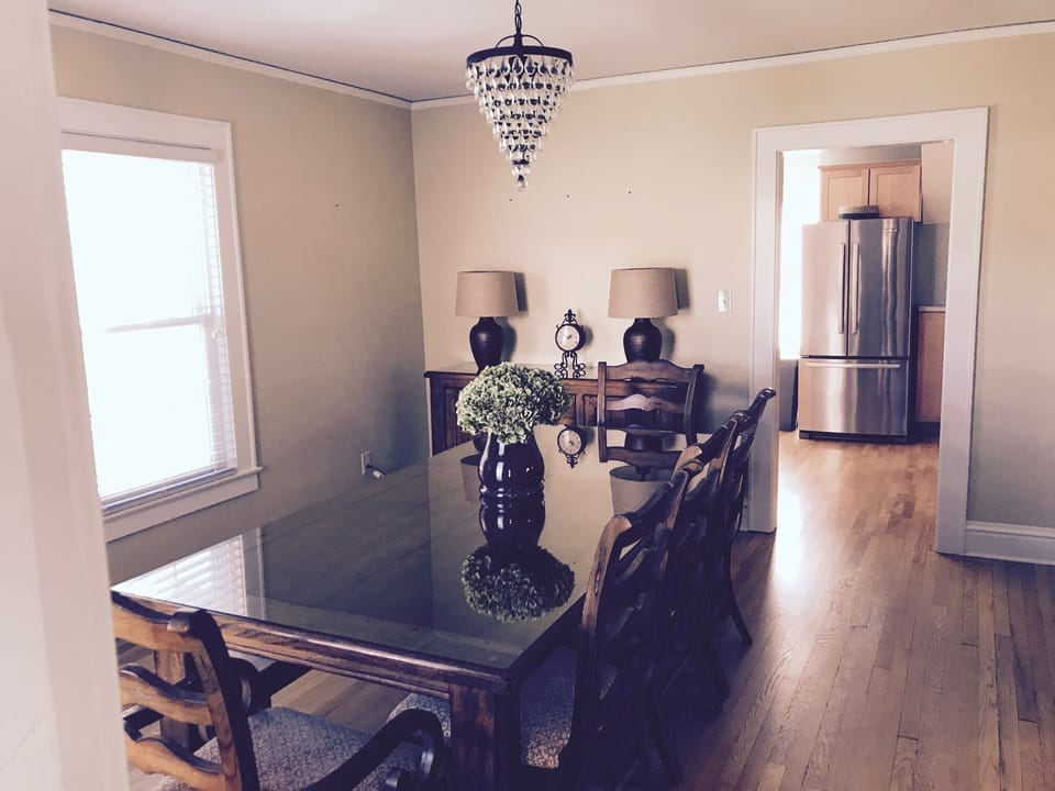 Dining Room, table seats 8.