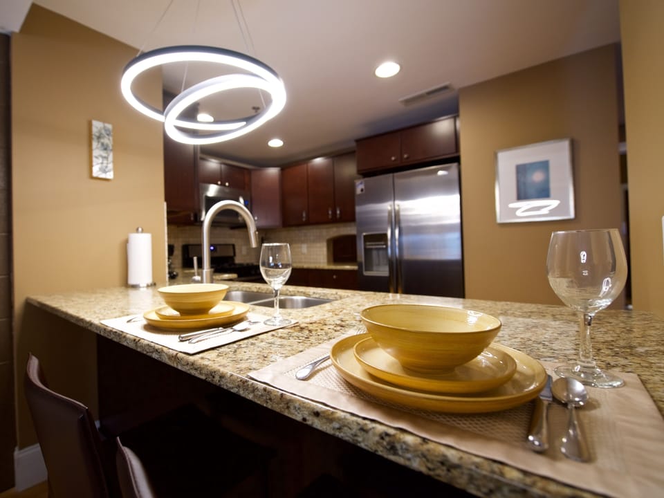 Fully stocked kitchen