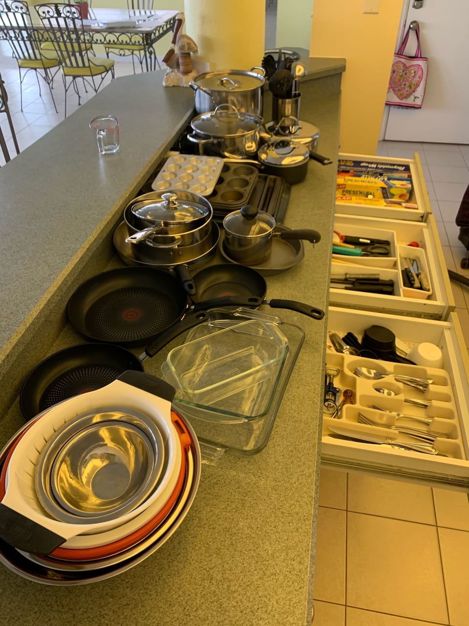 Huge supply of cookware, utensils and supplies makes it easy to cook.
