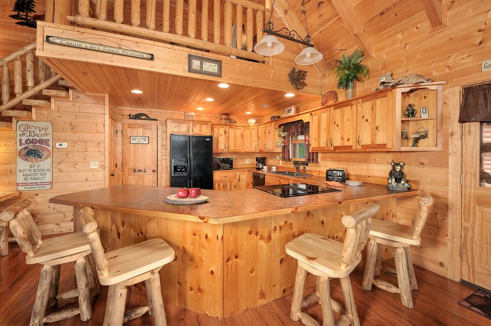 Upon entering you feel the warm rustic charm in the large kitchen!