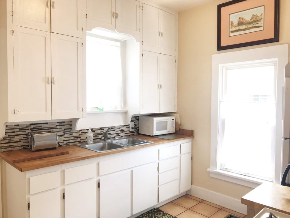 Newly Remodeled Kitchen with butcher block countertops