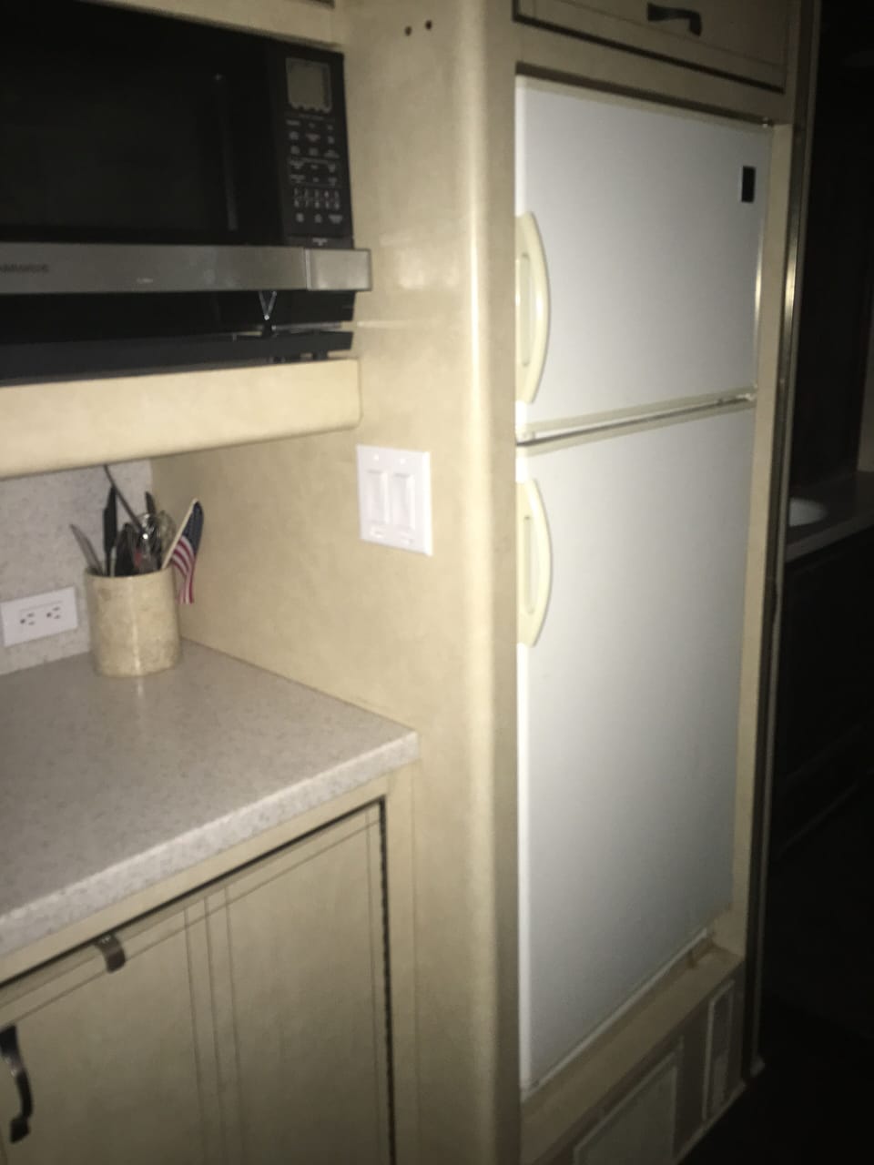 Microwave & refrigerator with freezer 