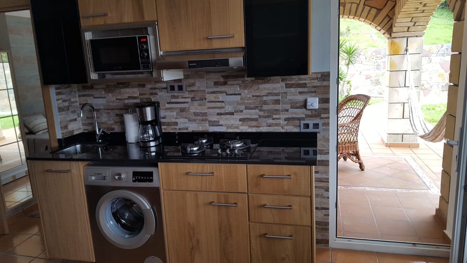 American kitchen and exit to the porch