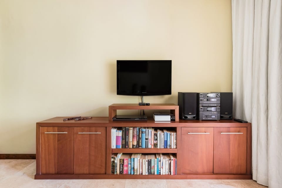 TV cabinet opposite couch in TV Room 