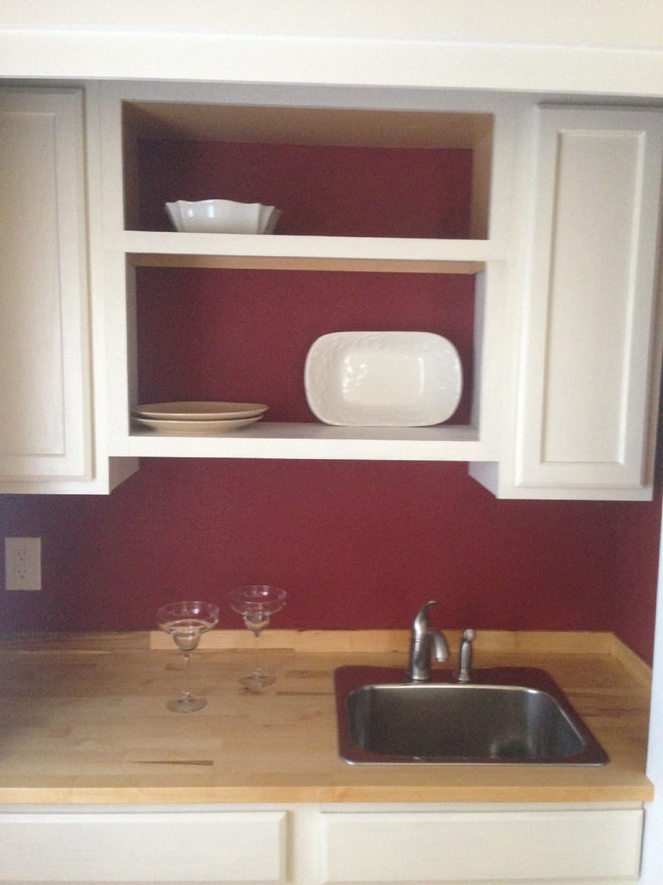 Sink next to living room.