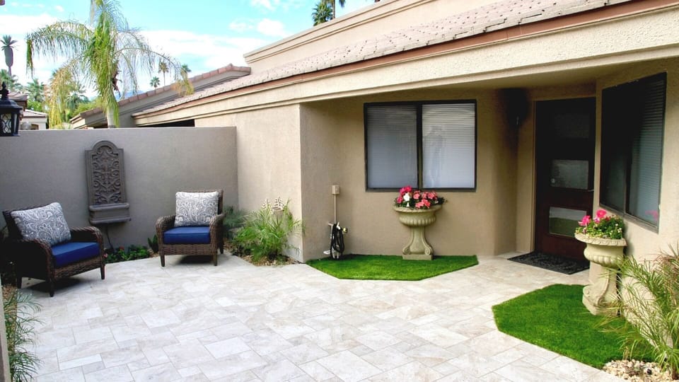 Private front patio, right off private garage.