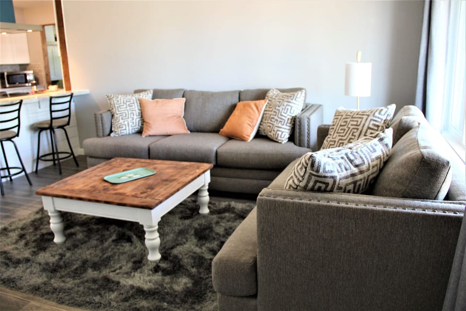 Play cards at the coffee table or fill with your fav snacks and watch a movie!