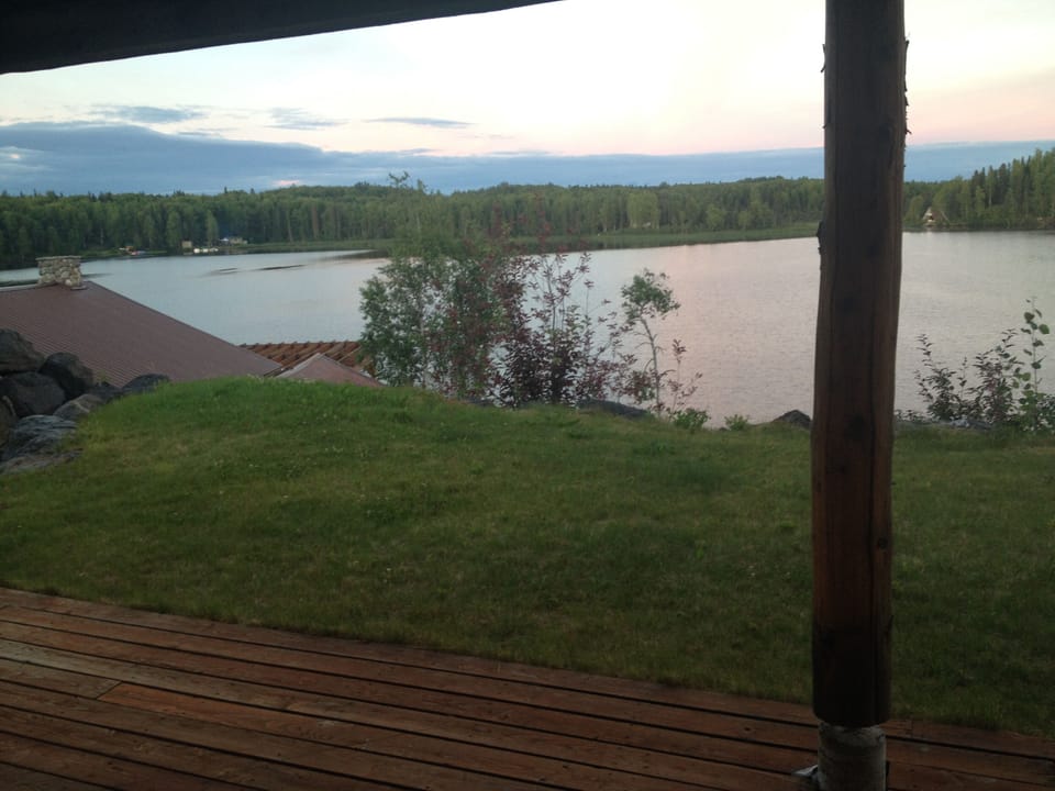 Mountain and lake views.