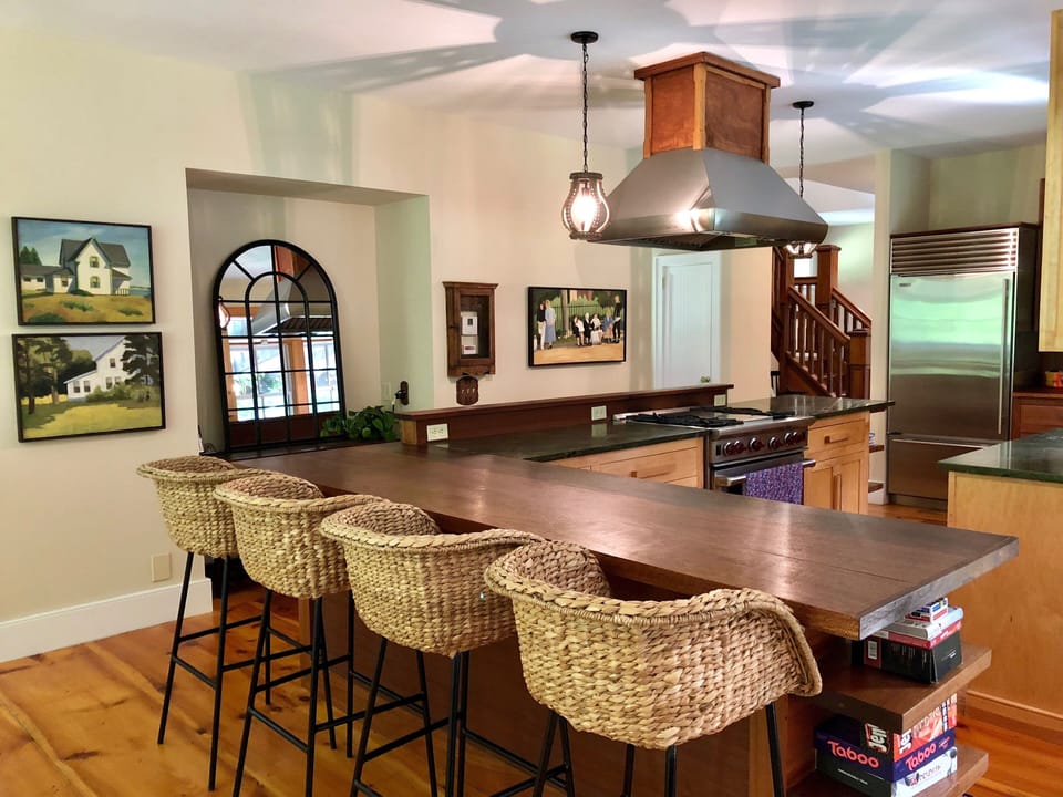Kitchen open to Dining and Family Room