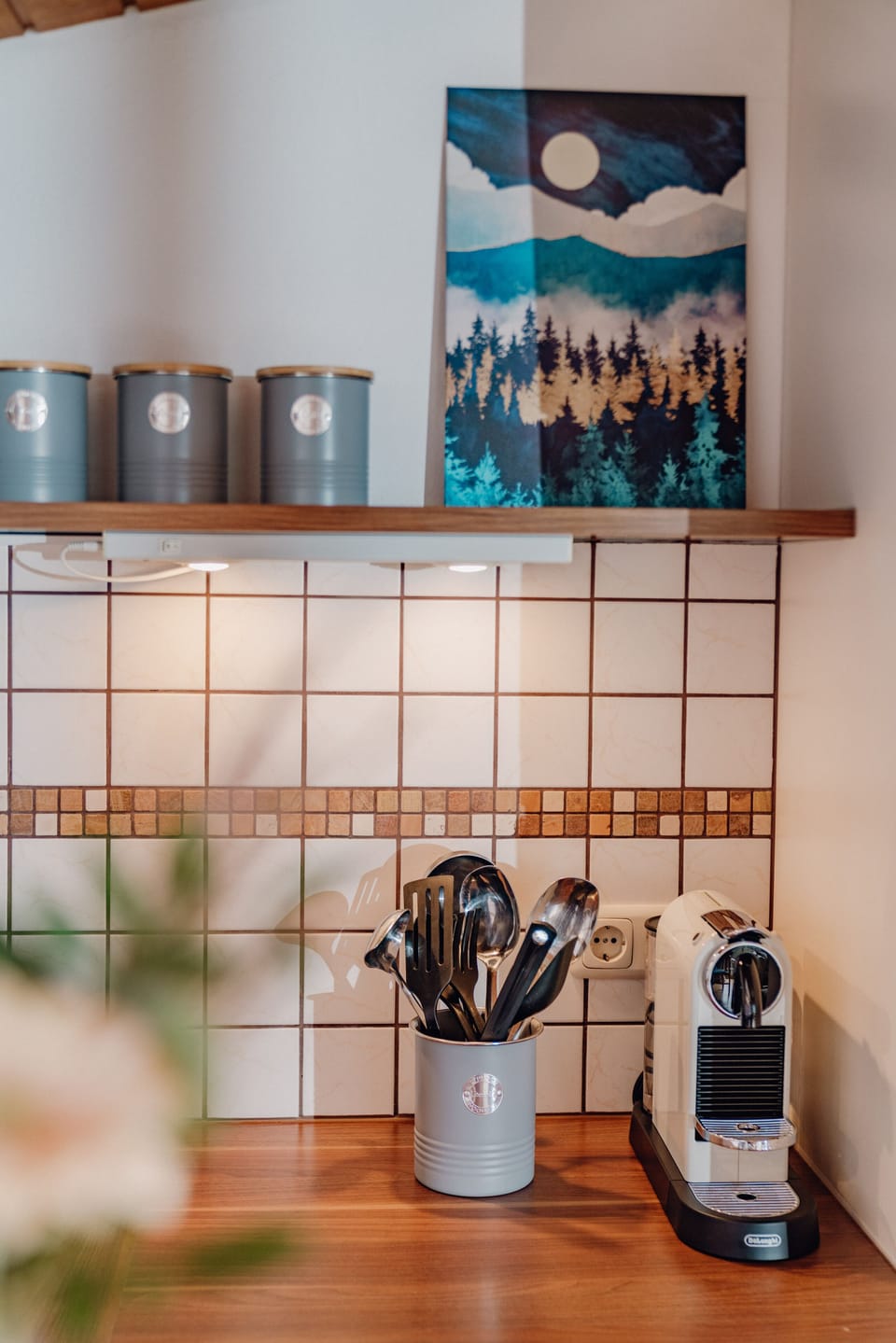 Kitchen with Nespresso coffee machine
