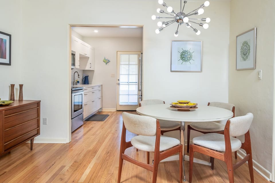 Dining area is off the kitchen