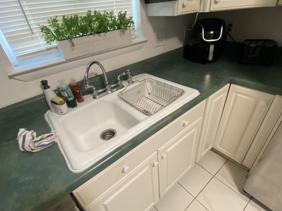 Double porcelain deep kitchen sink 