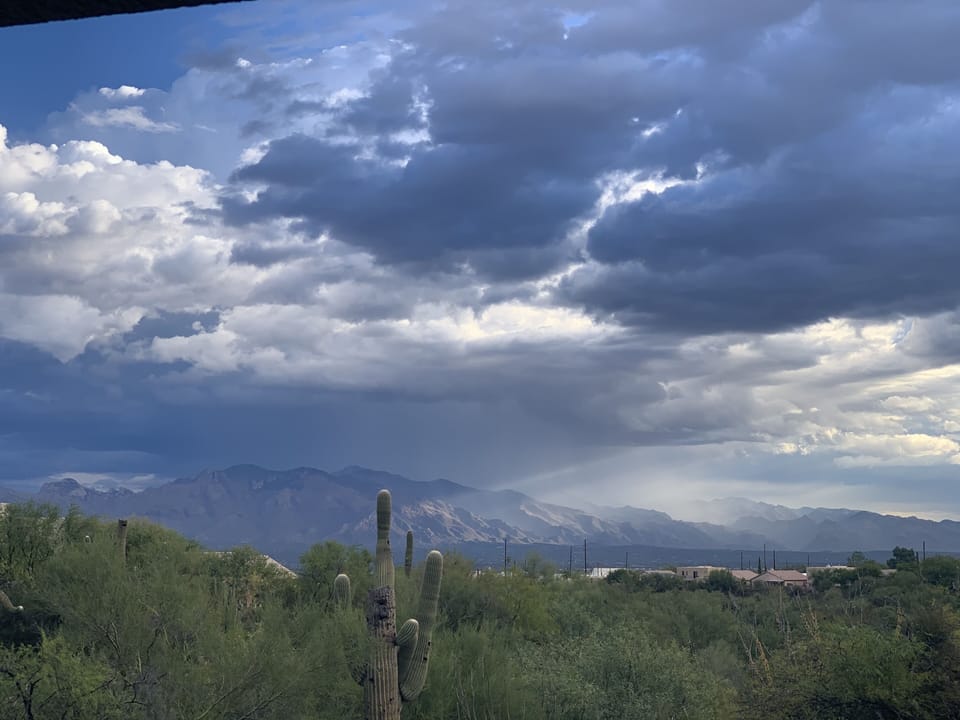 Watching the storm move in over Tucson