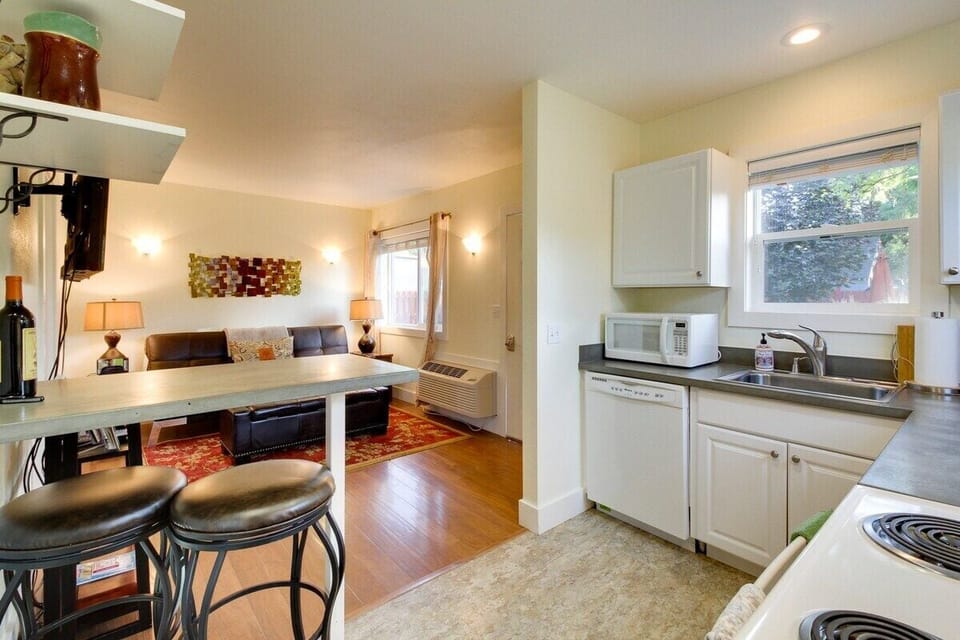 The kitchen and eat-in-dining is open and airy! 