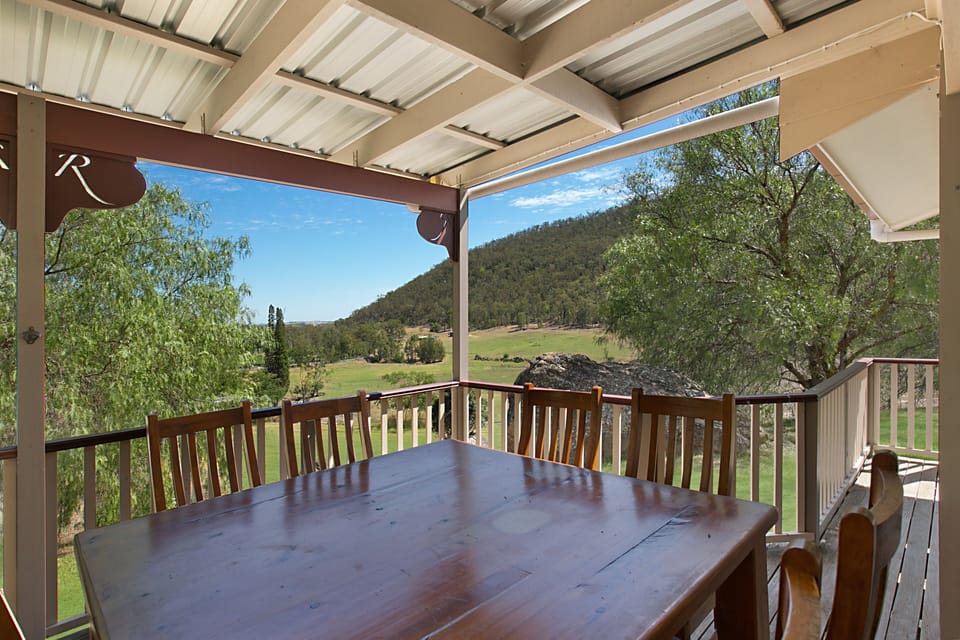 The outdoor eating area