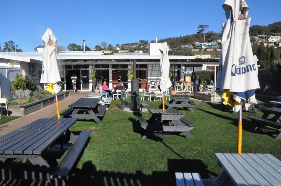 Sunday afternoon music in the beer garden, Salty Dog Hotel. Quiet and classy