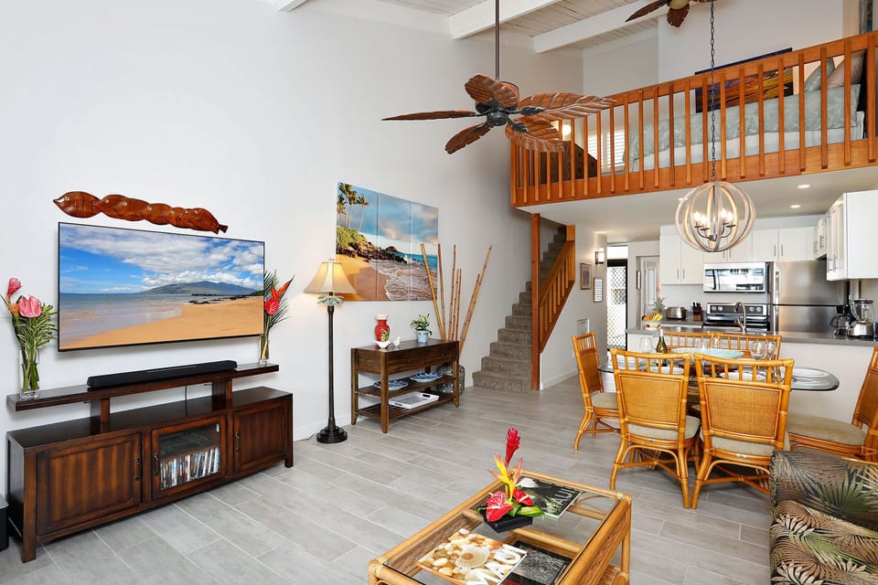 View from living room to loft