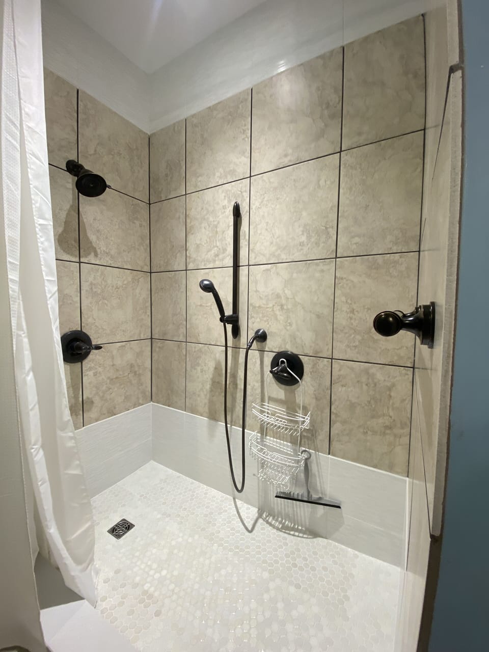 Newly renovated, walk-in shower
