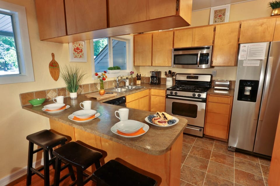 Well stocked kitchen for all your cooking needs.