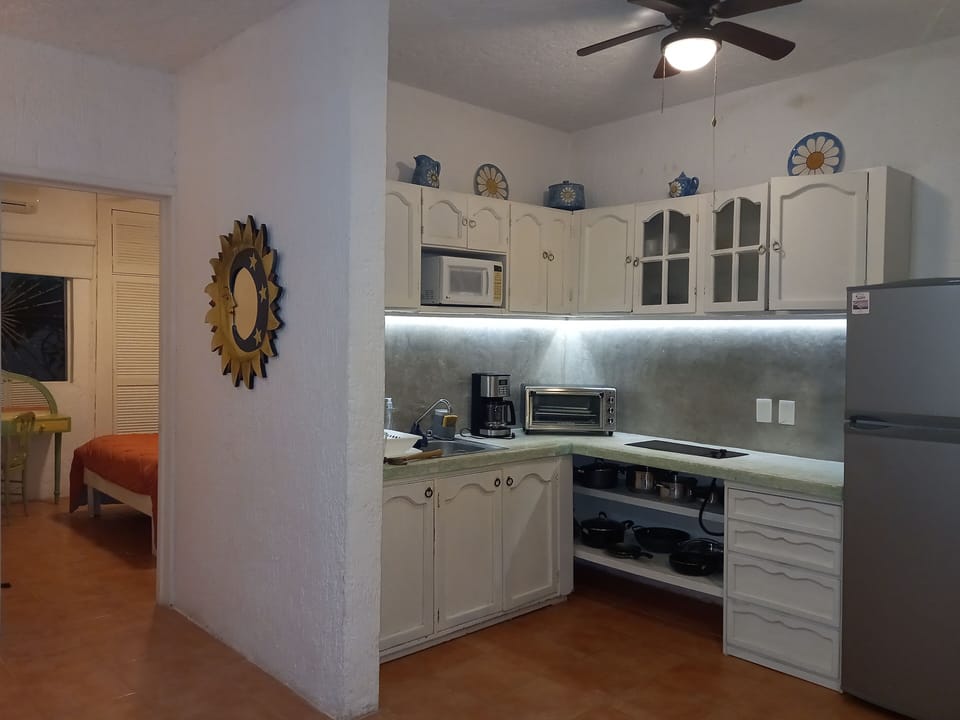 kitchen and bedroom view. (Taken at night 😅)