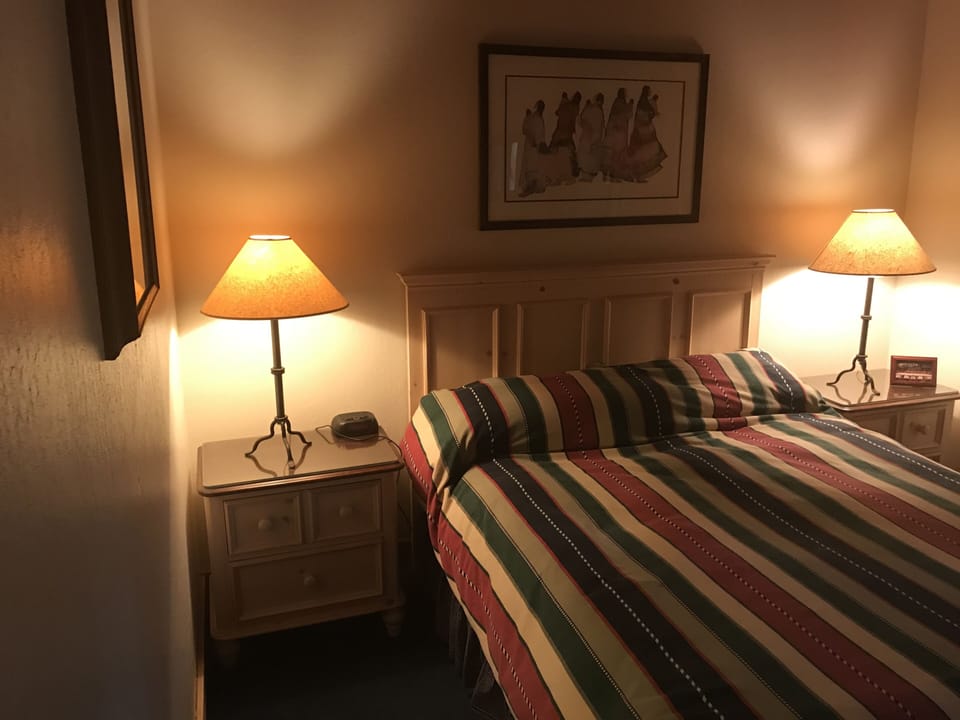 Bedroom #2 with Queen Bed, Private Deck, and Large walk-in closet