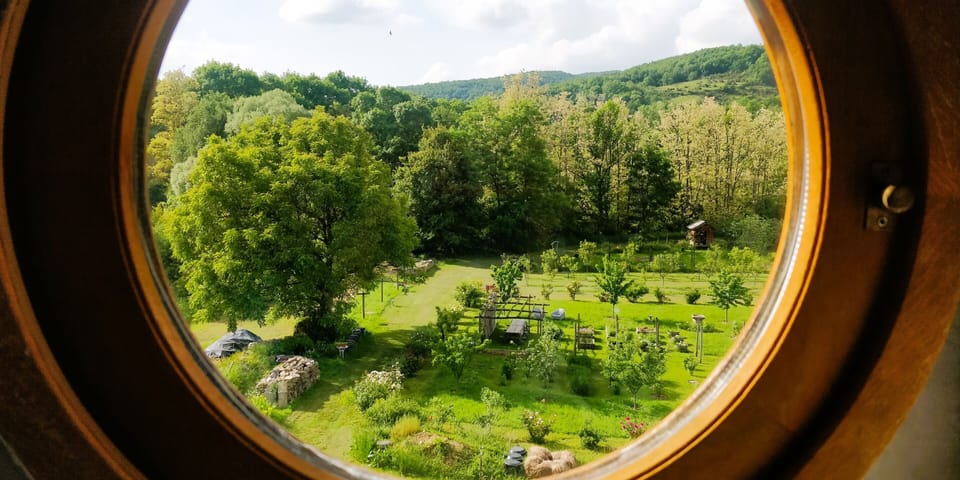The view from the master shower room.