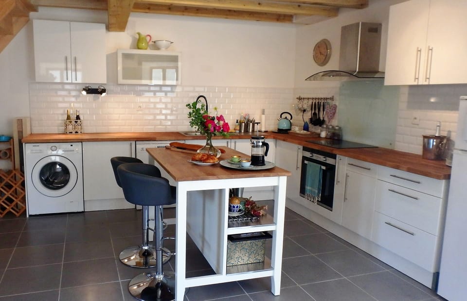 Make yourself at home in the well-equipped kitchen, + enjoy informal eating area