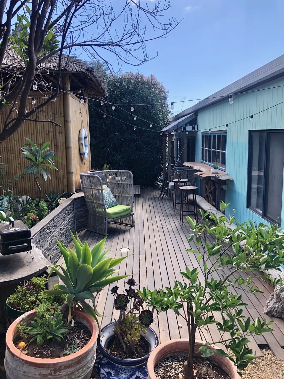 Second deck and bar at the rear of the property next to the Bali Hut