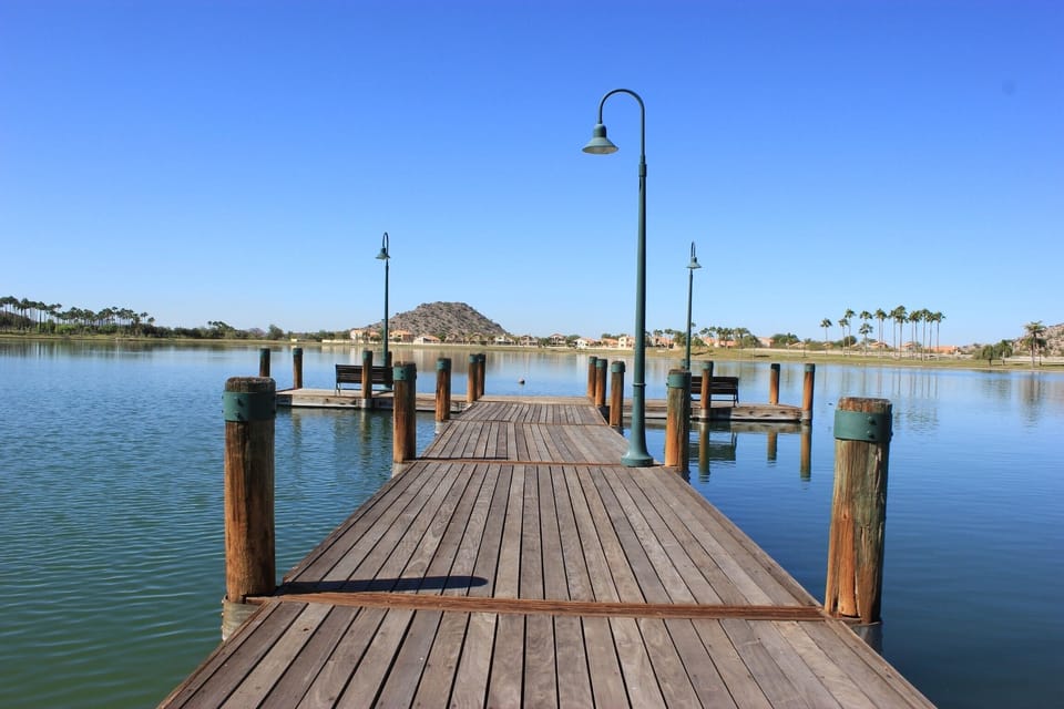 Enjoy a relaxing moment on the North Lake pier
