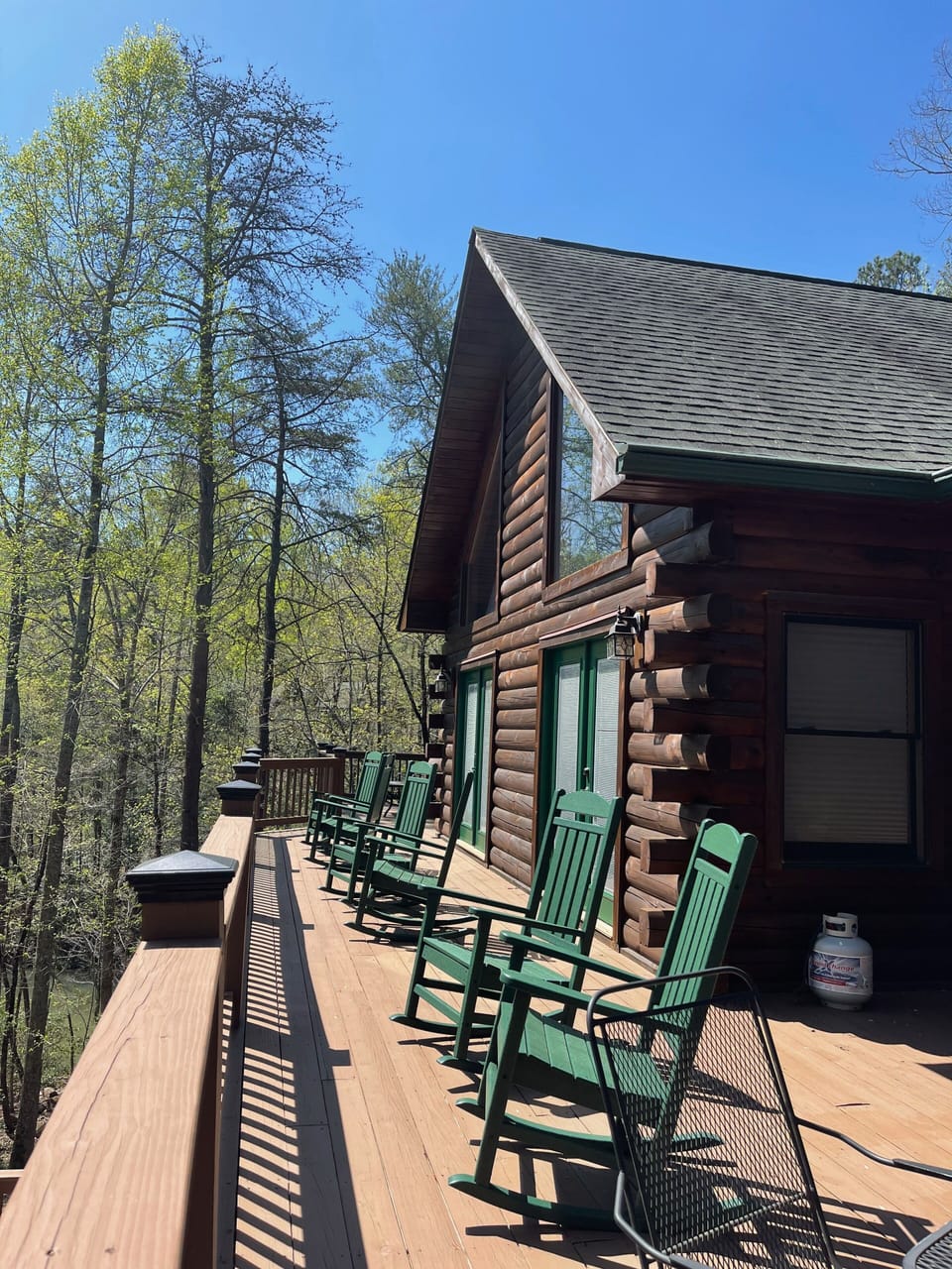 Deck with 4 burner grill - great place to sit in a rocker and enjoy the views