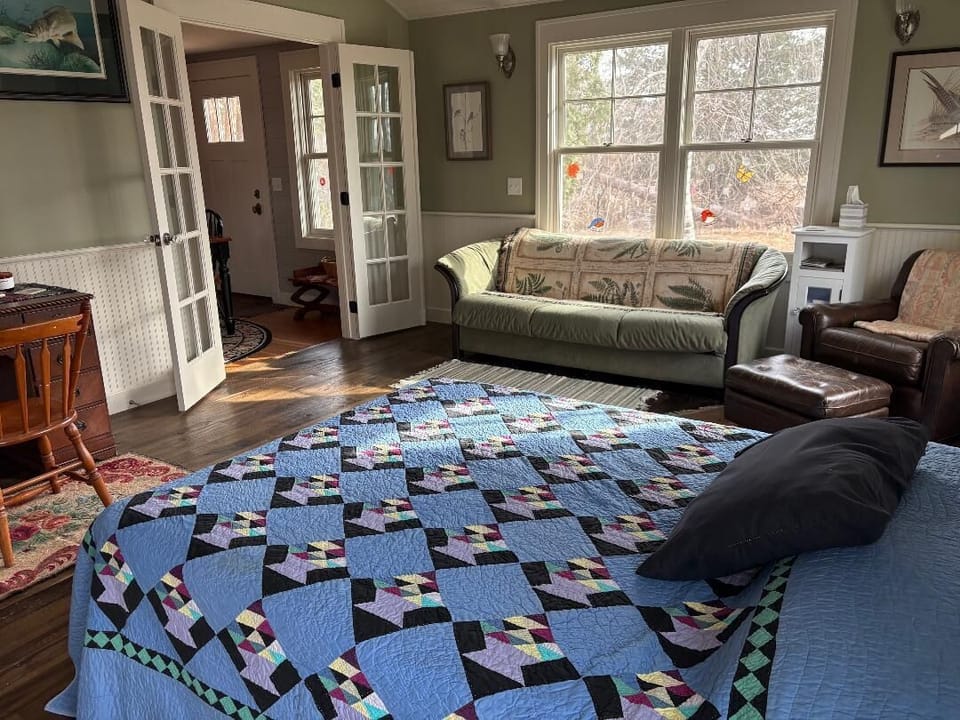Studio bedroom.  Full bed (53x75) and another in loft. 