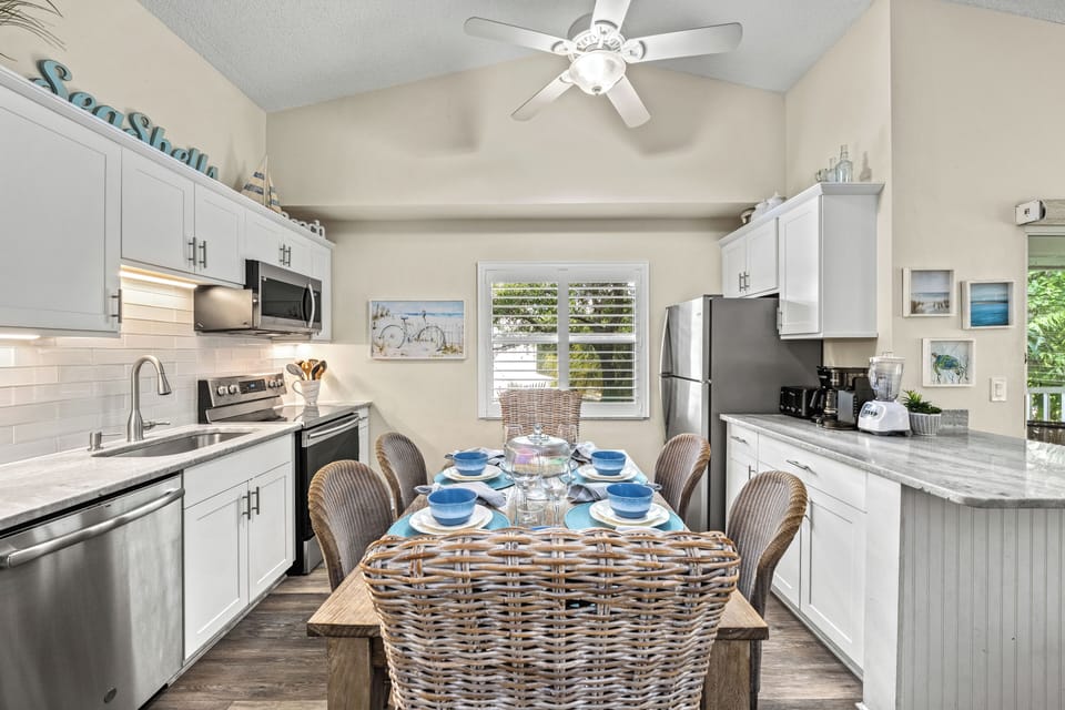 Perfectly centered, the table invites you in—coffee brewing and the smell of breakfast drifting in.